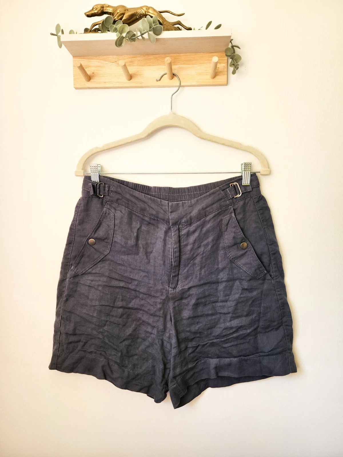 Athleta Voyager Charcoal Linen Shorts (Size 6)