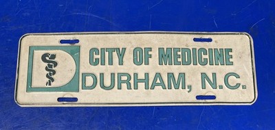 Vintage City Of Medicine 12x4 License Plate Topper Town Sign  Durham, Nc