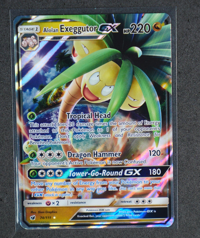 Alolan Exeggutor GX Ultra Rare #74/111 SM Crimson Invasion 2017 NM 5ban Graphics
