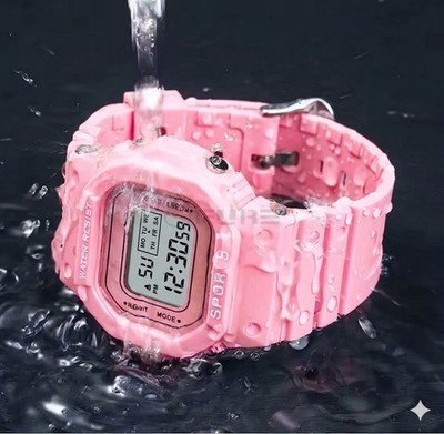 Rosa LED Digitaluhr Sport Alarm Chrono Wasserdicht Armbanduhr UK