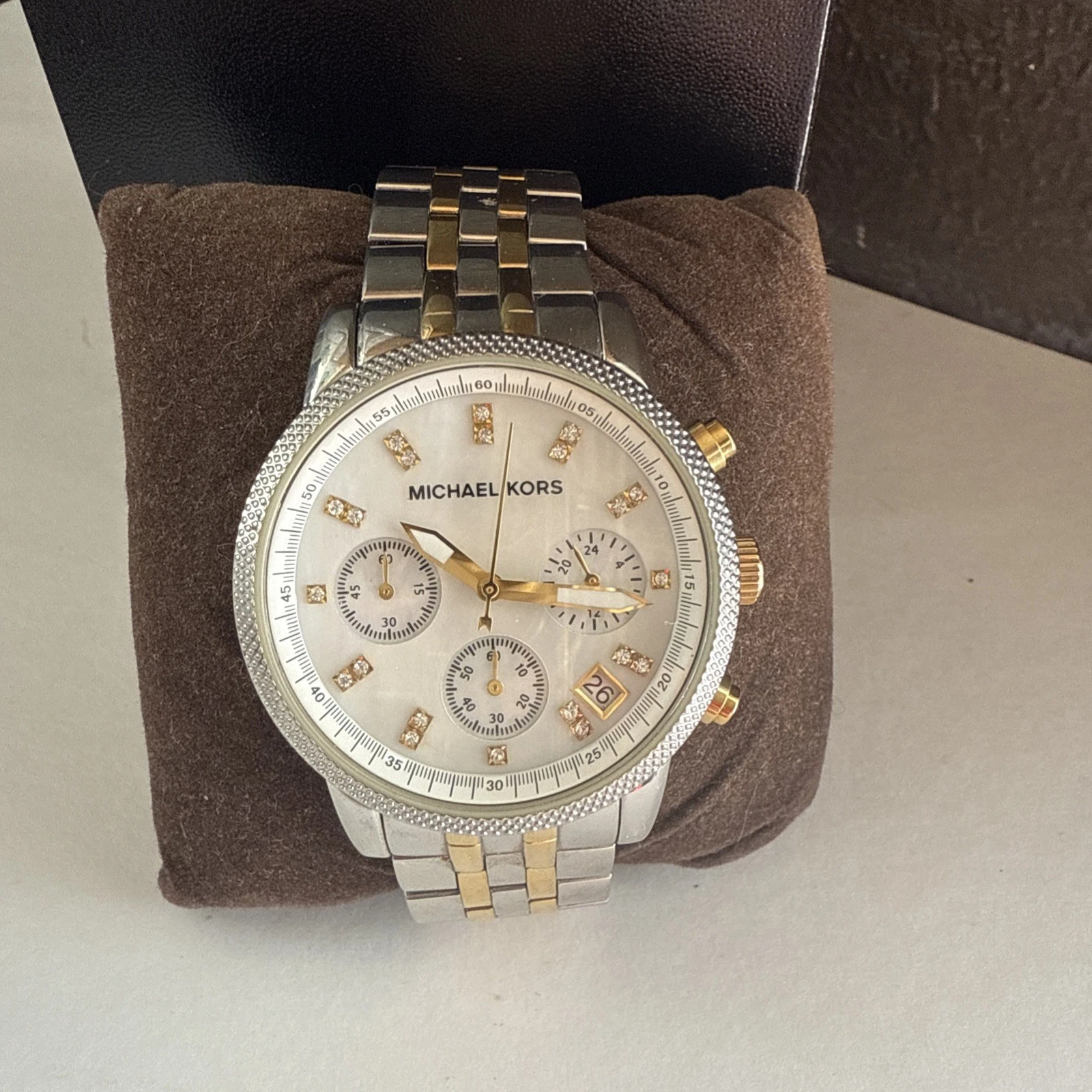 Orologio Donna Michael Kors MK5057 Ritz Quadrante Argento Cinturino Acciaio Bicolore