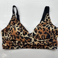 Size XL Women  s Meet Curve Swim Bikini Top Leopard Print Padded Cup NEW NWT