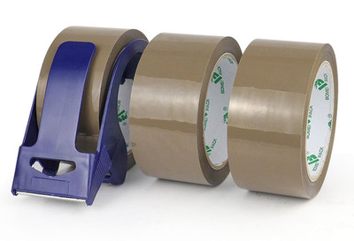 Packing Tape with Blue Dispenser Brown Packaging Tape for Shipping Moving Strong