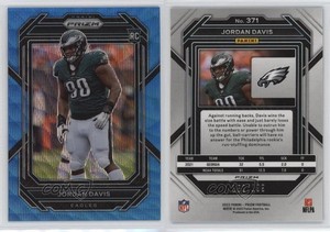 2022 Panini Prizm Rookies Blue Wave Prizm /199 Jordan Davis #371 Rookie RC