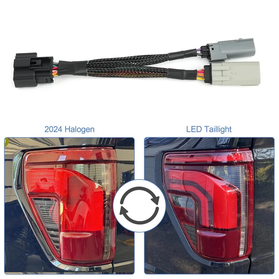Pair Halogen to LED Taillight Upgrade Harness For Ford F-150 2024-25 RL3Z13405C - Image 3 of 4