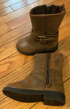 Koala Kids Toddler Girls Brown Boots Side Zip Buckle Size 4 Baby Shoes