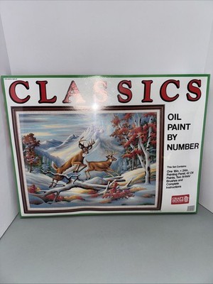 Craft House Oil Paint by Number Set 07906 Winterland Deer 18x 24'' Art Painting