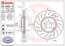 Bremsscheibe (pro Einheit) BREMBO 09.A828.11 MERCEDES CLASSE S (W220)