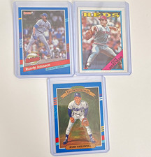 Donruss 1990 MLB Baseball Card Lot (3) Randy Johnson Hoffman Stillwell DK/HL