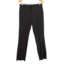 NWT Ralph Lauren Purple Label Black Pinstripe Wool Dress Pants Size 6 Flat Front