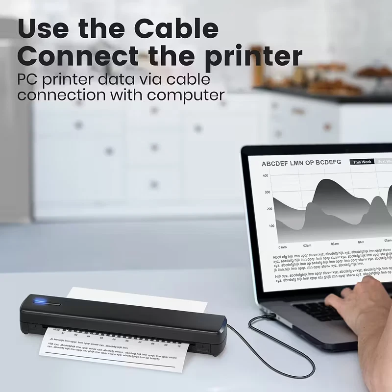A4 Thermal Printer - ink-less Printer for Home or Office Black Smartphones Xmas - Image 4 of 4