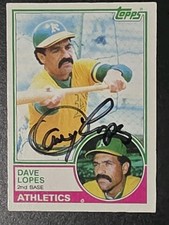 1983 Topps - Davey Lopes - Hand Signed Autograph- No COA #365 Athletics