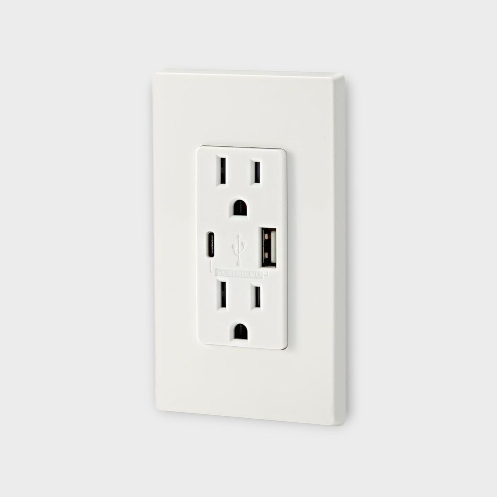 Leviton T5638-W: USB Type A & C In-Wall Charger Tamper Resistant Outlet in White