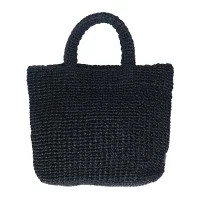 Prada Crochet Net Raffia Tote Shoulder Bag View 2