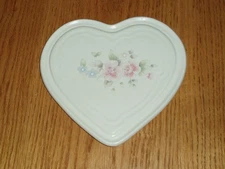 Pfaltzgraff Tea Rose Heart Shape Trivet 9 1/4" USA