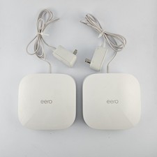 Lot of 2 eero Pro 6 Tri-Band Mesh WiFi 6 Router K010001 with Power Supplies