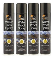 4 X 300ml Water Proof Spray Fabric Protector Tents Camping Fishing Hiking Clothe