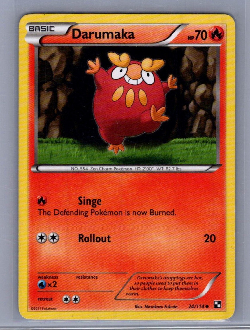 Darumaka 24/144 Black & White - Vintage Pokemon TCG