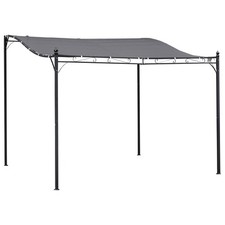 10' x 10' Steel Outdoor Pergola Gazebo, Patio Canopy Fabric and Drainage Holes