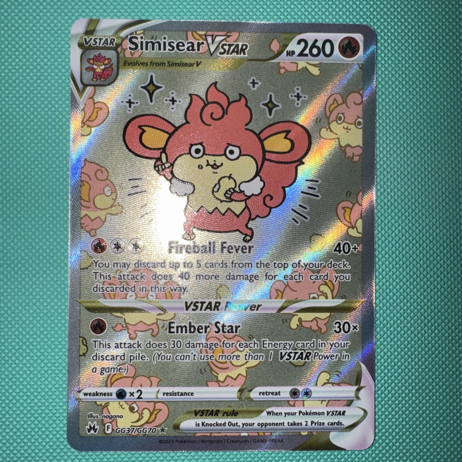 Simisear VSTAR GG37/GG70 Pokemon Crown Zenith Galarian Gallery VSTAR Rare ENG