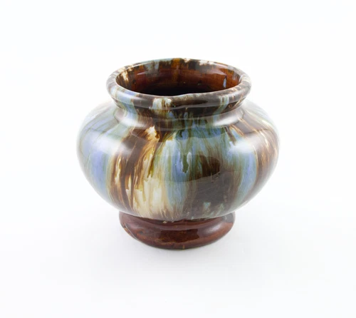 Vintage Brush McCoy Blue Green Brown Onyx Drip Glaze Planter Jardiniere Vase