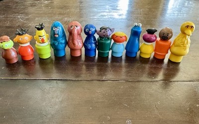 Vintage Little People Sesame Street  Characters Lot of 12- Snuffy/Herry/Grover