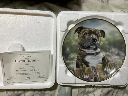 Staffordshire Bull Terrier Dog Plate Danbury Mint 