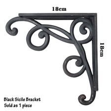 1pc L-Shaped Wall Shelf Bracket Vintage Cast Iron Design Matt Finished Bracket