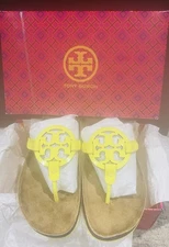Tory Burch Miller Cloud Soft Thong Sandal Blazing Yellow 700 Cork 147425 Sandel