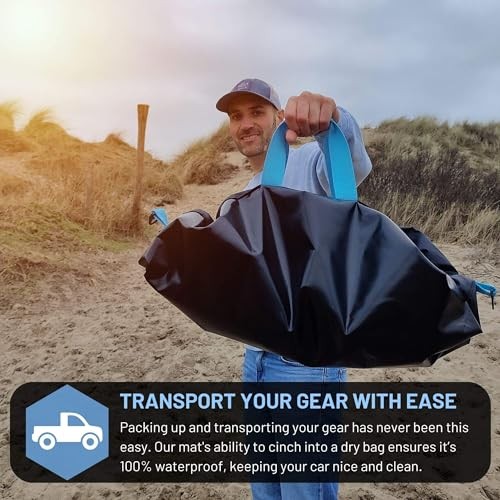  Wetsuit Changing Mat Bag - Surf Changing Mat with Shoulder Strap, Wetsuit Blue - Picture 2 of 6