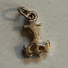 14k Yellow Gold Solid Nautical Ship Anchor Pendant - 31.2x18.6mm, 1.9g, No Chain - View #9