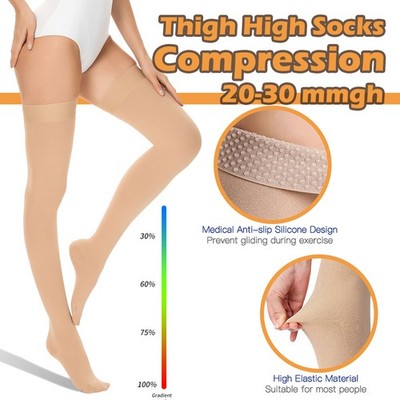 Thigh High Compression Stockings 20-30mmHg Medical Knee Socks S-XL Varicose Vein