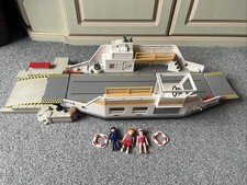 Playmobil Car Ferry Boat 5127 with Figures 2 Life Rings & Ramp