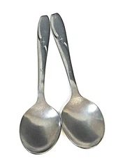 2 Vintage Wallace North Star Atomic Starburst Stainless 1957-1983 Spoons