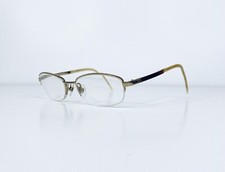 Vtg Christian Dior Gold Metal Half Rim Oval Temple Glasses Austria 50 17 135