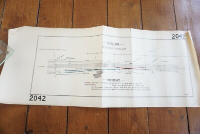 1927 Syston LMS Railway Track Plan Map Drawing Diagram 