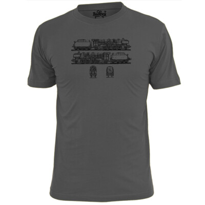 Herren BR 41 Lokomotive Zug Bauplan T-Shirt