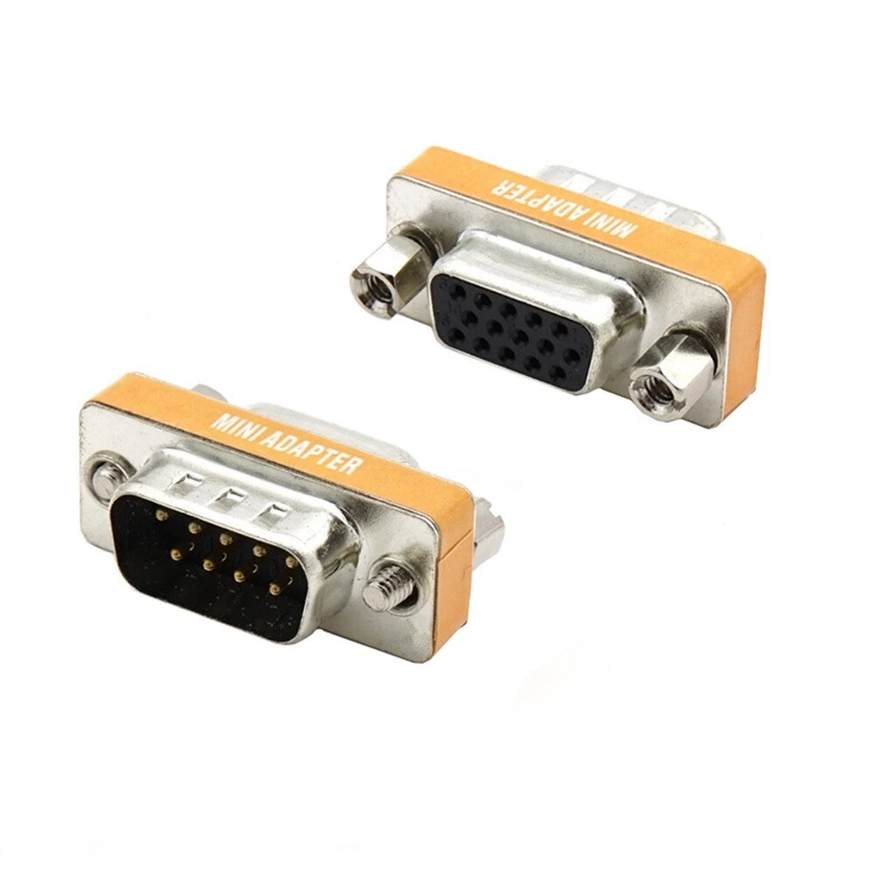 DB9 9 Pin Male to DB15 HD15 15Pin Female Molded VGA Video Adapter Gender Changer - Image 4 of 4