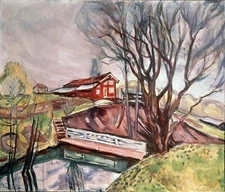 Edvard Munch The Red House Giclee Canvas Print 8x10 Wall Art Home Decor Painting