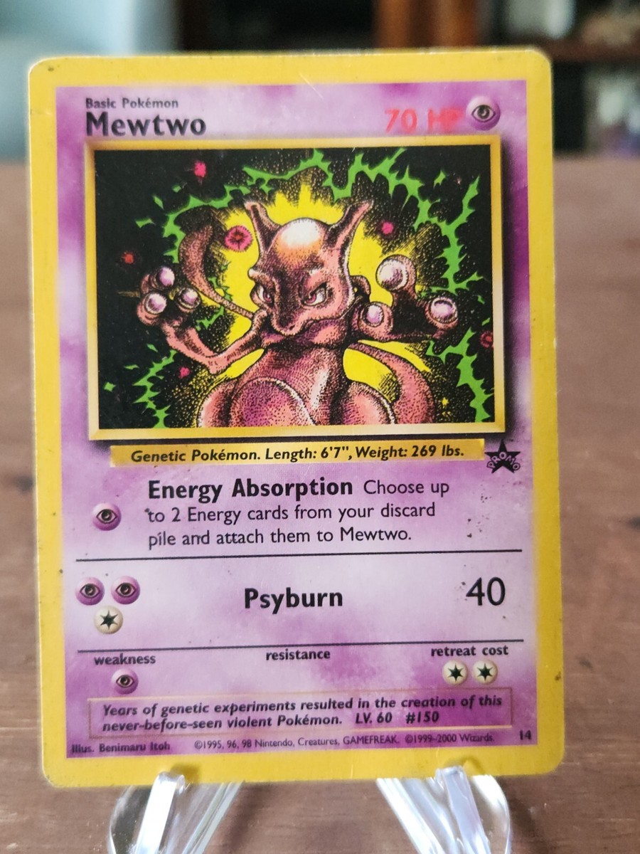 Pokemon Mewtwo 1995 Black Star Promo card 14 LV. 60 #150 | eBay