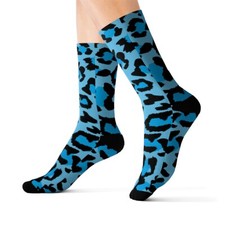Sublimation Socks - Leopard Camouflage - Light Blue-Blue