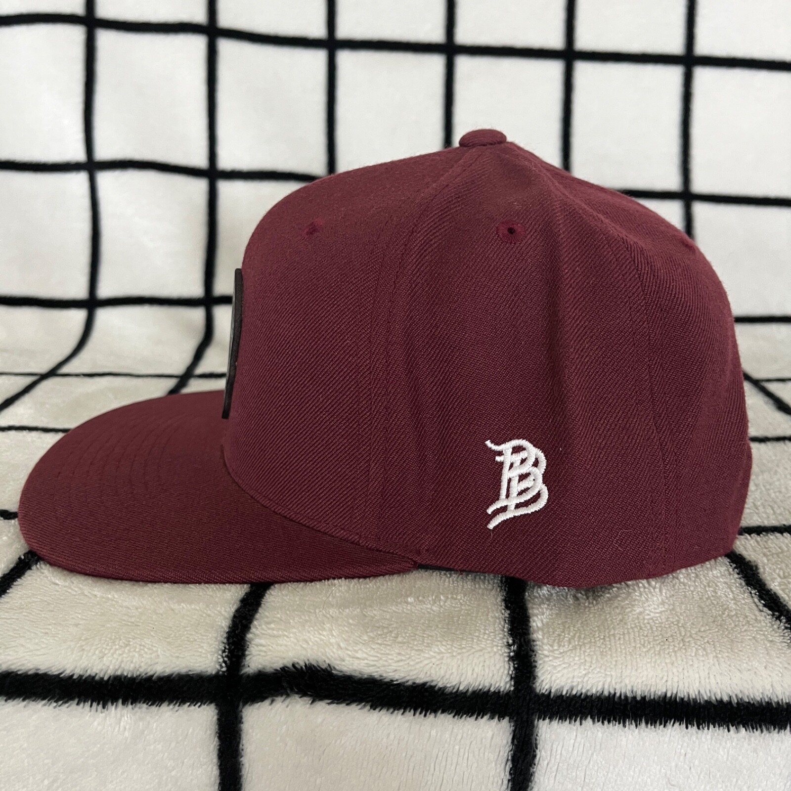 Branded Bills 'Day Of The Day' Black Skull Snapback Hat - Maroon