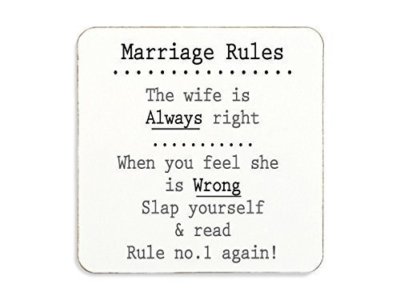 Matrimonio Rules Sottobicchiere Regalo Novita Anniversario Fidanzamento Funny Ebay