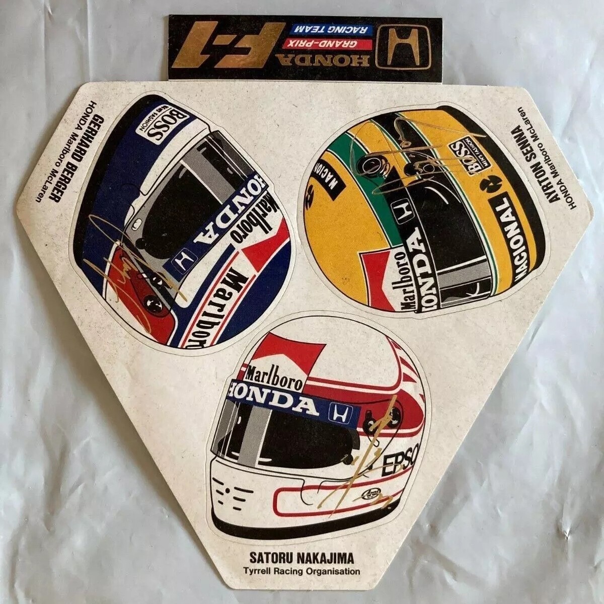 Honda F1 Helmet Sticker Formula 1 AYRTON SENNA GERHARD