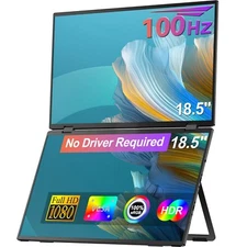 UPERFECT 18.5" 100Hz Dual Monitor Portable Screen FHD Monitor Laptop Extender