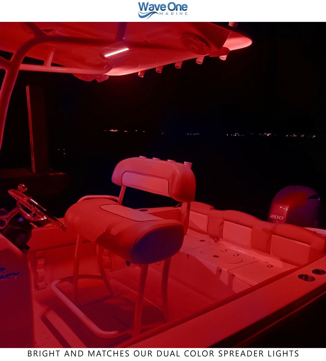 Luz LED Marina Wave One 24 Pulgadas | Doble Color Blanco/Azul O Blanco/Rojo | IP68 Totalmente Impermeable