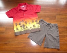 GYMBOREE  Boy's 10  VINTAGE 2006 Y2K Camp Shirt  Drawstring CARGO Shorts c22