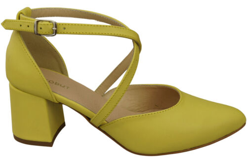 Elegantes sandalias de cuero con lado abierto en tacón estable 218 - Imagen 9 de 113