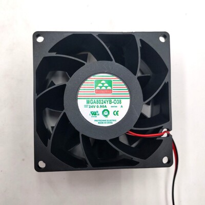 1 PCS  Fan  DC24V 0.90A 8038 MGA8024YB-O38 8cm 2 wire Cooling fan