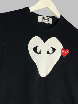 Play Comme Des Garçons Heart Eye Logo Black Short Sleeve T